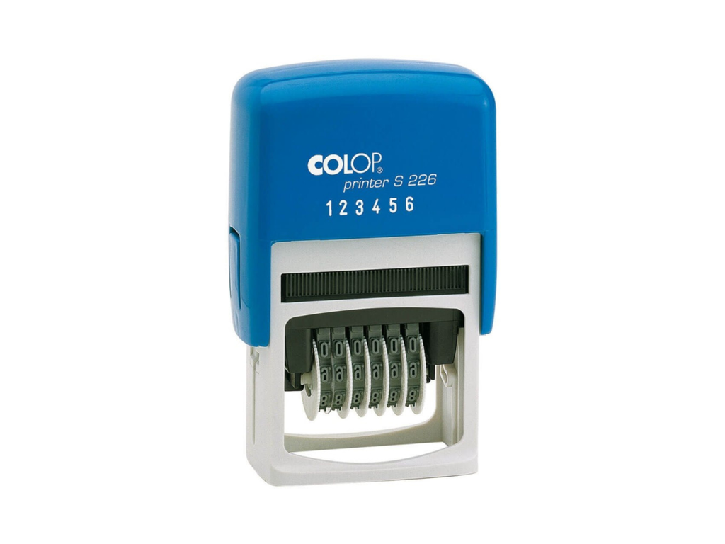 Nummerstempel Colop 6 banden zwart