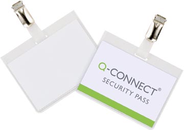 Badge met clip Q-CONNECT 90x60mm insteek bovenkant (25)