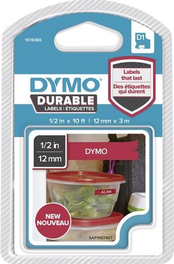 Dymo D1 duurzame tape 12mmx3m