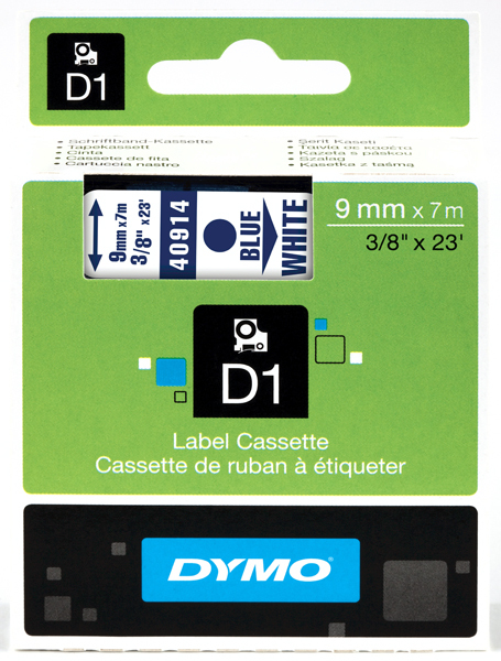 [DYM-S0720690] Dymo D1 tape 9mmx7m (blauw/wit)