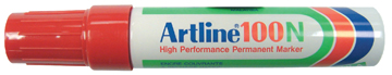[TIM-100R] Permanent marker Artline 100 schuine punt 7.5-12 mm (rood)