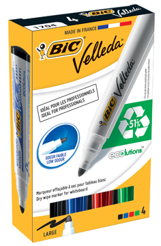 Whiteboardmarker Bic Velleda Ecolutions 1701 ronde punt 1,5mm assorti (4)