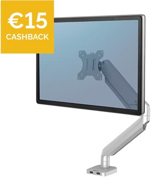 Enkelvoudige monitorarm Fellowes Platinum Series zilver