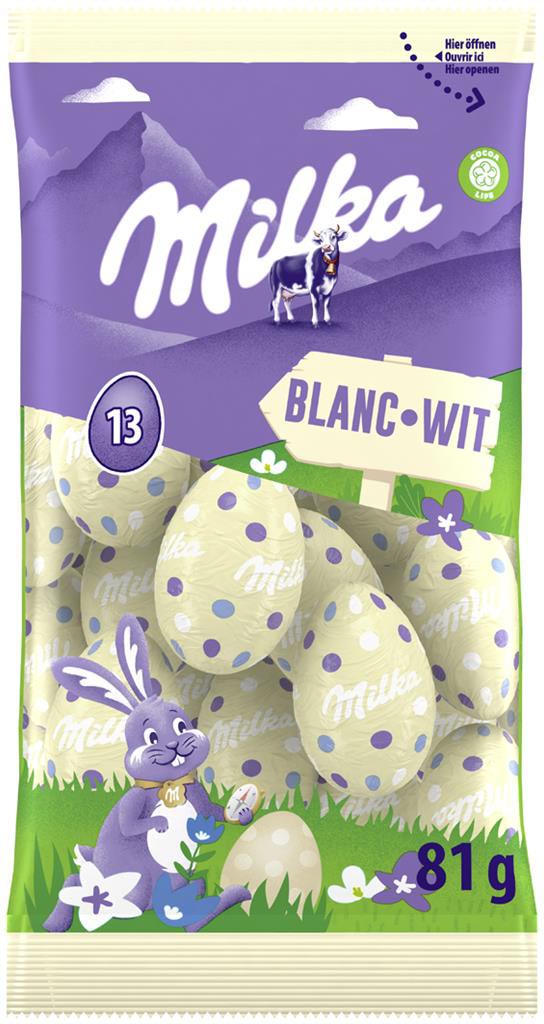 Paaseitjes Milka witte chocolade zakje 81g