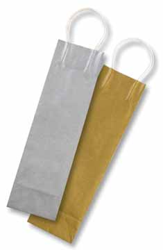 [TIM-21669] Geschenkzak voor flessen Folia 10x10x36cm (6) (goud/zilver)