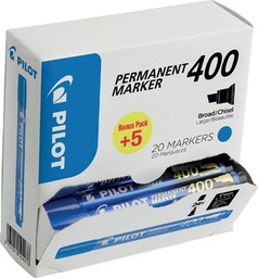 [TIM-0504078] Permanent marker Pilot 400 beitelpunt 4.0 mm voordeelpack 15+5 gratis (blauw)