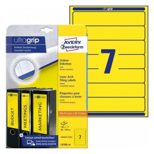 Rugetiket Avery 07 etik/bl 192x38mm (20)