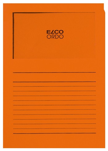 [KAN-2948982] L-map Elco Ordo karton A4 120gr met venster (100) (oranje)