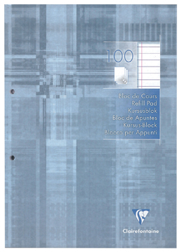 [TIM-5814C] Cursusblok Clairefontaine A4 90gr met kantlijn (gelijnd)
