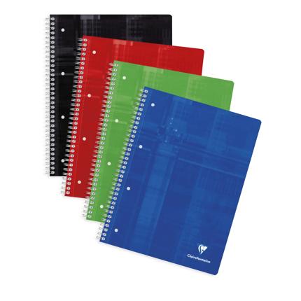 Spiraalschrift Clairefontaine Metric Studium A4+ 22,5x29,7cm 160blz zonder kantlijn microperf assorti