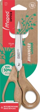 Schaar Maped Office Advanced Wood 18cm asymmetrisch