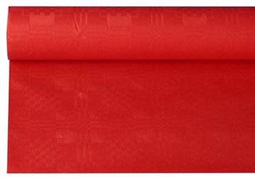Tafelkleed uit papier met damaskprint 1,2x8m rood