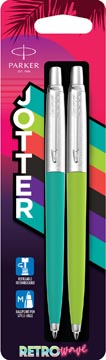 Balpen Parker Jotter Originals 80'S Retro Wave blauwe inkt medium punt 1mm blauw en groen (2)