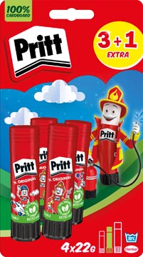 Plakstift Pritt Original 22g 3+1 gratis