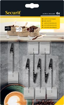 Tag houder clip Securit acryl transparant (6)