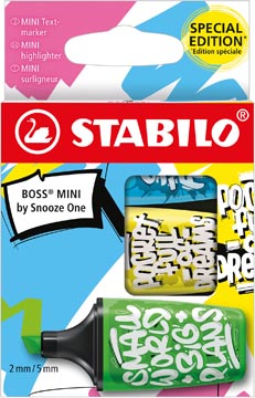 Markeerstift STABILO BOSS MINI Snooze One geel, groen en blauw (3)