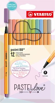 Fineliner STABILO point 88 pastel assorti (12)