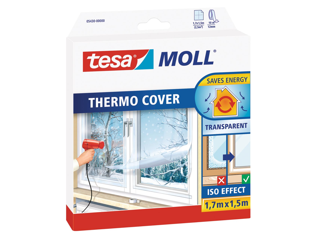 Isolatiefolie Tesa Moll thermo cover 1,7x1,5m 2,55m² transparant
