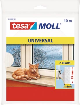 Tochtstrip Tesa Moll Universal 10mx25mm zelfklevend wit