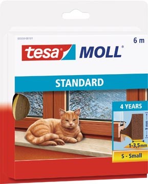 Tochtstrip Tesa Moll Standard I-profiel 6m zelfklevend bruin