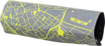 Reflecterende band Wowow Quadro City map 15x18cm fluo geel