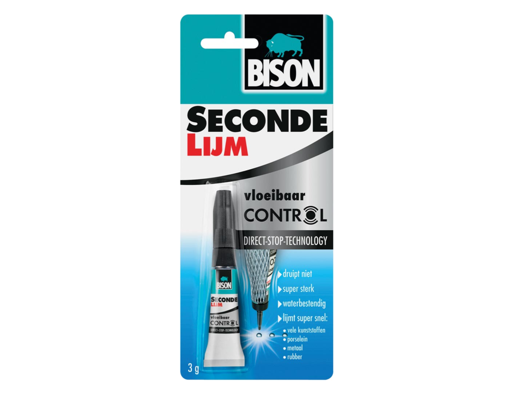 Secondelijm Bison control vloeibaar 3g