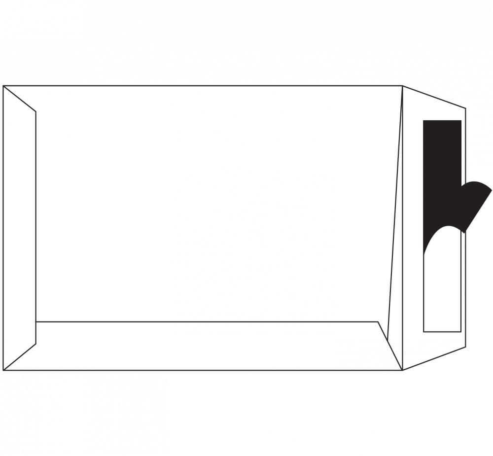 Zakomslag 250X353mm wit + strip Z/V (250) - FSC Mix Credit