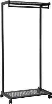 Kledingrek Maul Bolero 166x78x46cm HxBxD mobiel max. 46 kg zwart RAL9004