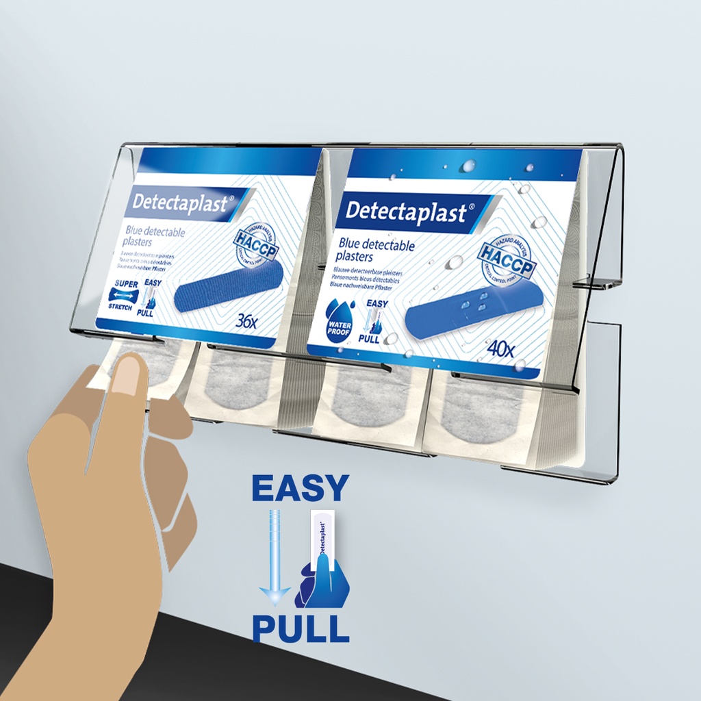 Pleister Detectaplast Tear & Wear Waterproof Easy-Pull metaal detecteerbaar 25x72mm blauw (5x40)