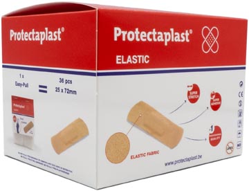 Pleister Protectaplast Tear & Wear Elastic Easy-Pull 25x72mm huidskleur (5x36)