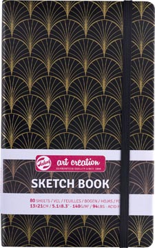 Schetsboek Talens Art Creation Art Deco 13x21cm zwart/goud