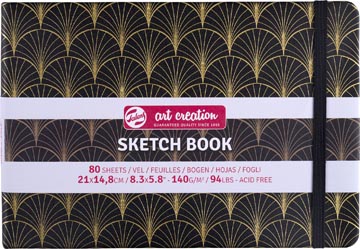 Schetsboek Talens Art Creation Art Deco 21x14,8cm zwart/goud