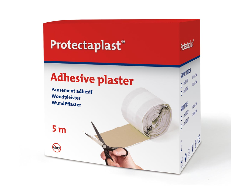 Textielpleister Protectaplast Elastic 6cmx5m op rol huidskleur