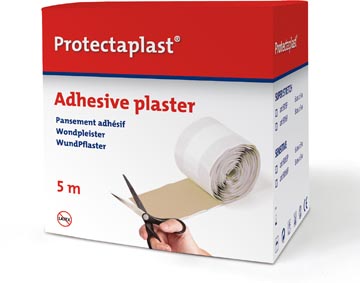 Textielpleister Protectaplast Elastic 6cmx5m op rol huidskleur