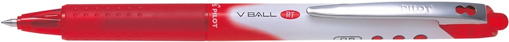 Inktroller Pilot liquid-ink V-Ball RT 05 rode inkt fijne punt 0,5mm rood/zilver