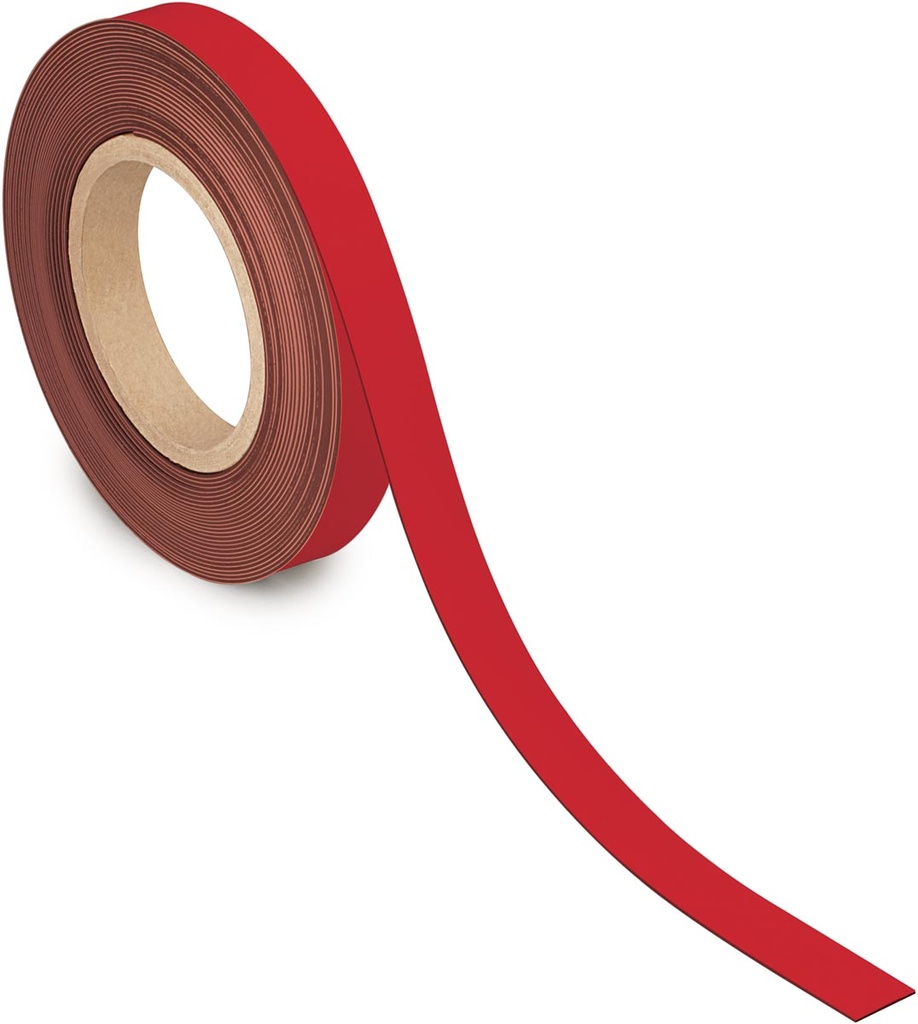 Magnetisch etiketband MAUL beschrijf- en wisbaar 20mmx10m rood