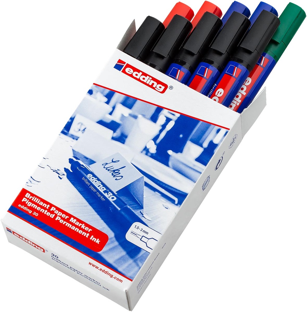 Permanent marker Edding brilliant paper marker e-30 assorti (10)