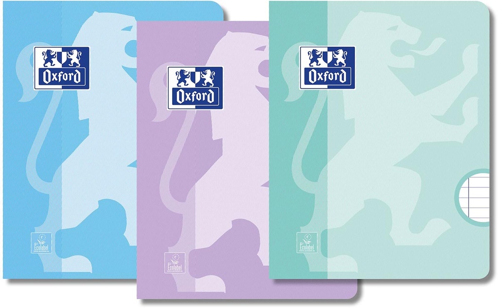 Schrift Oxford School karton A5 gelijnd 72blz met kantlijn assorti pastel (3)