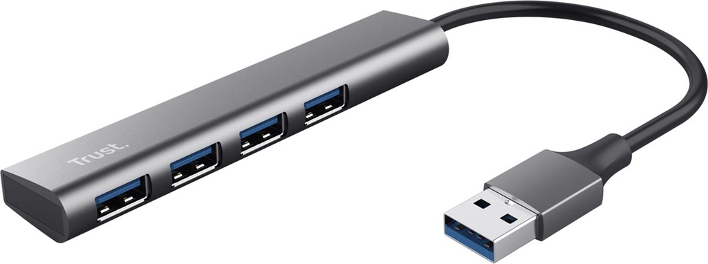 USB 3.2 Hub 4-poorten Trust Halyx zilver