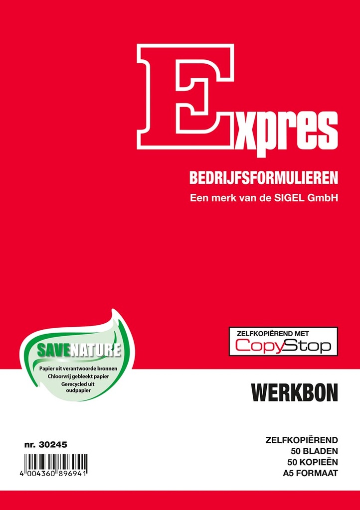 Werkbonblok Sigel Expres A5 Nederlands dupli 50x2vel