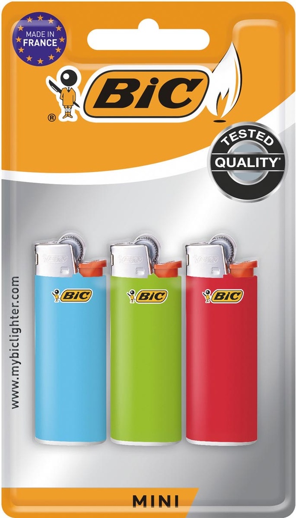 Aanstekers vuursteen BIC Mini assorti (3)