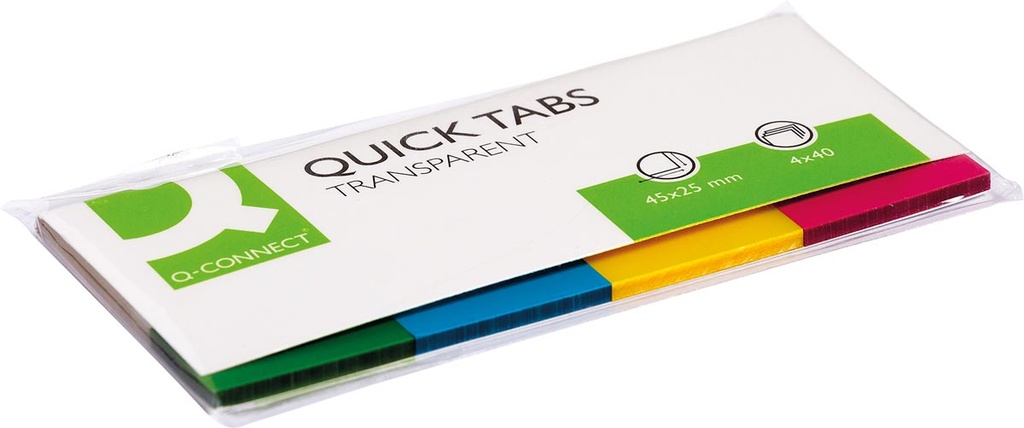 Indexs Q-Connect Quick Tab 25x45mm 4x40tabs assorti