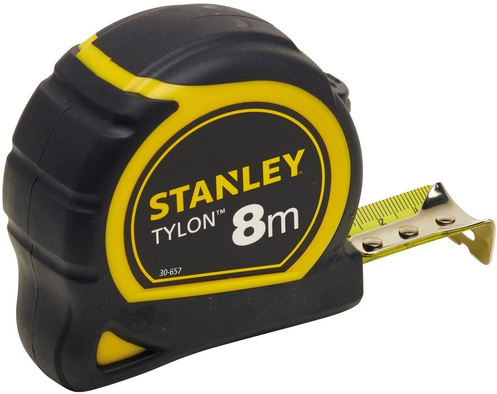 Rolmeter Stanley Tylon 25mmx8m zwart/geel