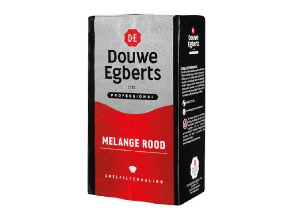 Gemalen koffie voor snelfilters Douwe Egberts Rood pak van 500g