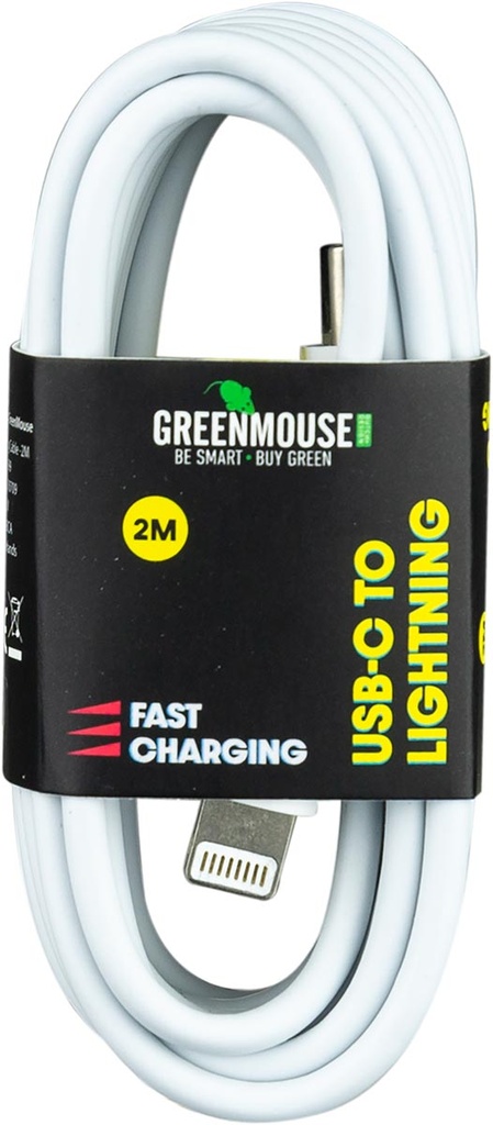 Kabel Greenmouse Lightning USB-C naar 8-pin lengte 2m wit