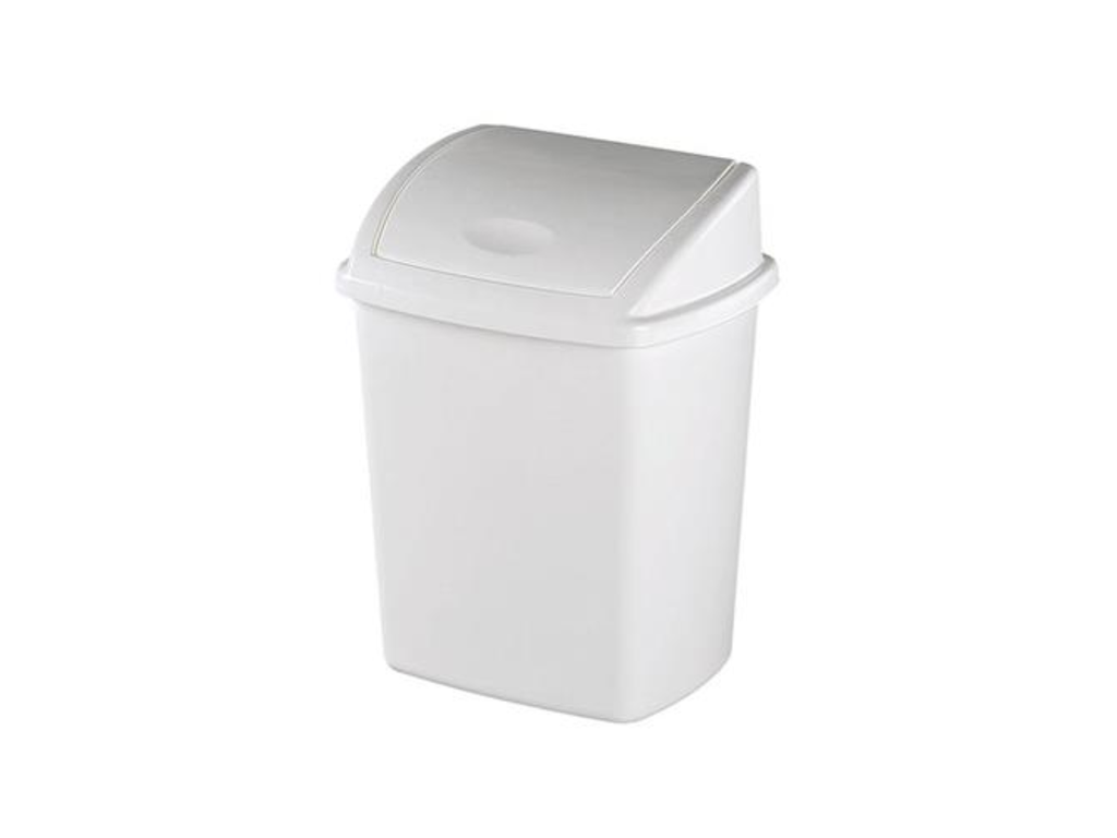 Afvalbak swing 10l wit recycled PP