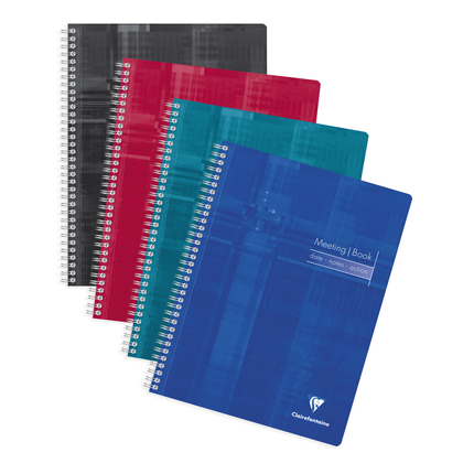 Meetingbook Clairefontaine A4+ spiraal 80vel assorti