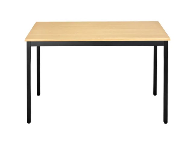 Tafel Eco LxDxH 160x80x75cm poten antraciet en blad beuk