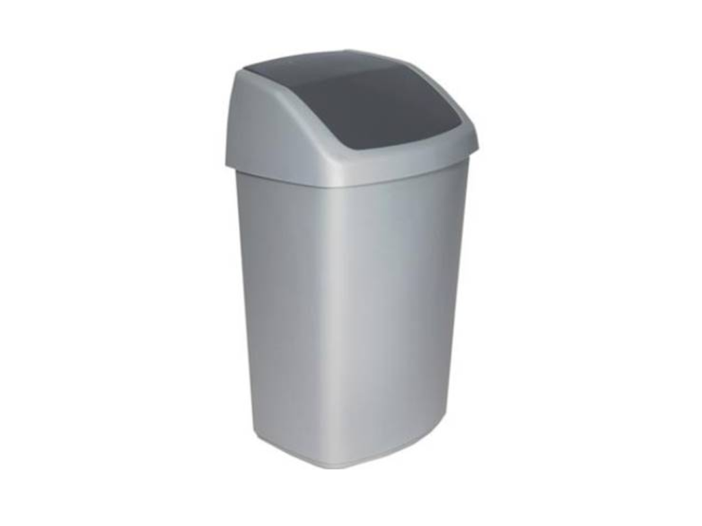 Afvalbak Vepa Bins swing 50L zilver/antraciet