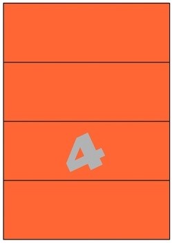 Etiketten 04 etik/blad 210x74,25mm rood (200)